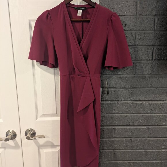 Donna Morgan Faux Wrap Dress Size 2 - Picture 1 of 6